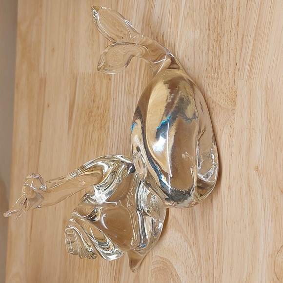 Clear art glass Snail & Whale Paperweight sculptures - Picture 1 of 7